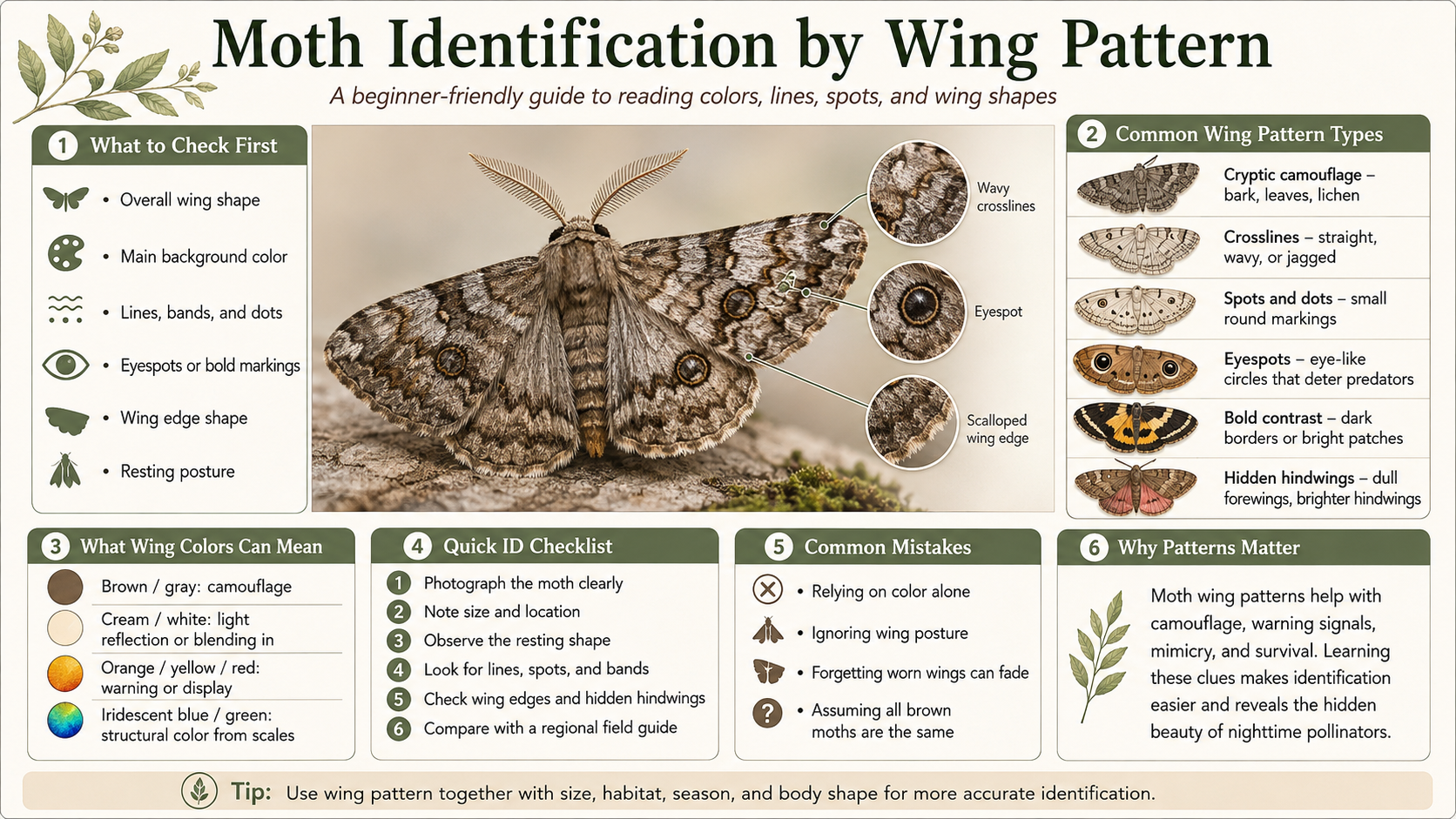 moth identification by wing pattern a beginner’s guide to reading lines, spots, and colors