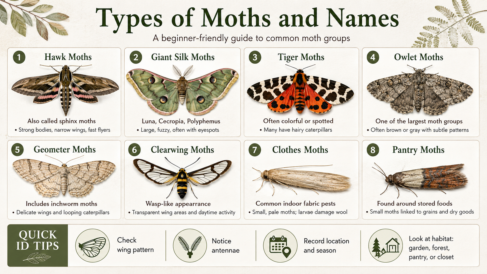 types of moths and names