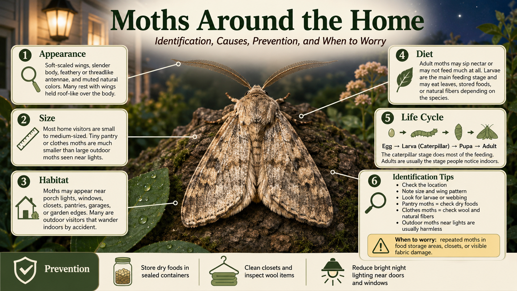 moths around the home identification, causes, prevention, and when to worry
