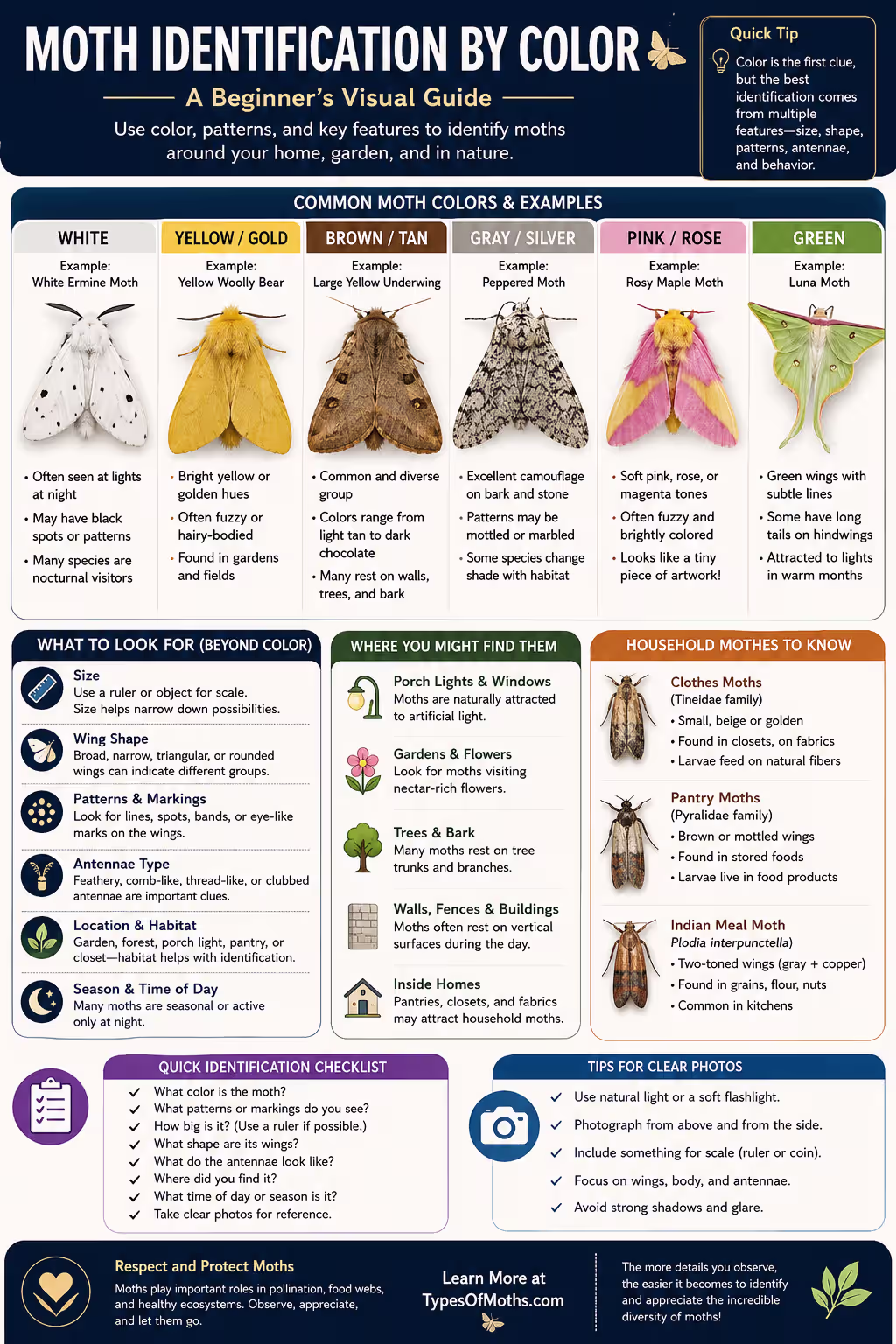 moth identification by color moth identification by color